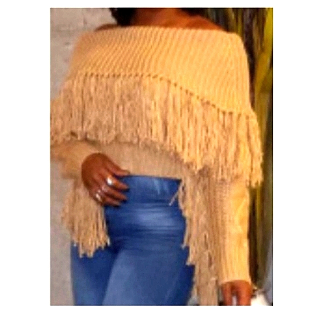 NEW TAN KNIT SWEATER PLUS SIZE: XLARGE